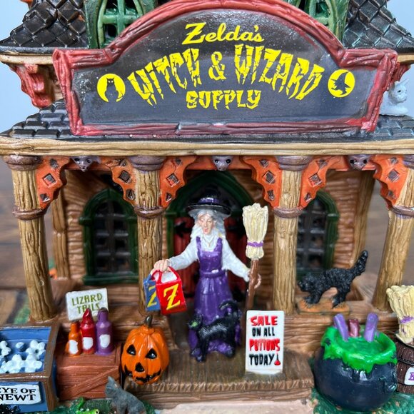 Lemax Zelda's Witch & Wizard Supply House Halloween Village WITH LIGHT WORKS - Picture 6 of 16